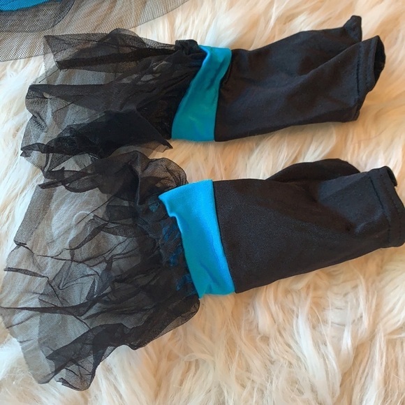 Blue and Black two piece color block dance costume - Picture 6 of 13